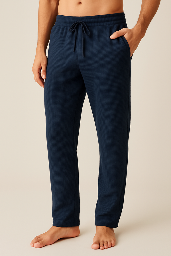 Unisex Navy Blue Loose-fit Pyjama Pants